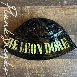 Aime Leon Dore Patient Leather Bell Bucket Hat • Spring 2024 • Black • L/XL